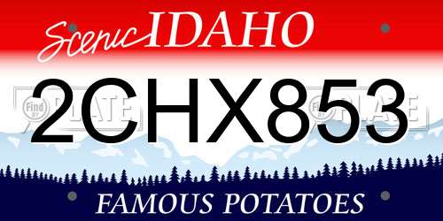 2CHX853 Idaho License Plate