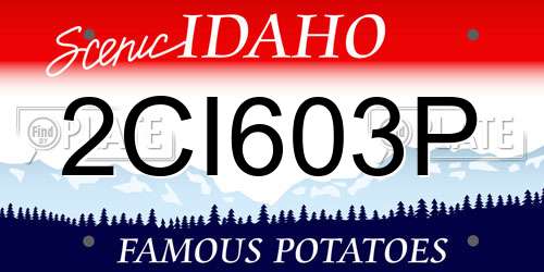 2CI603P Idaho License Plate