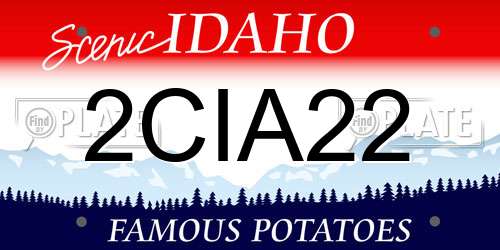 2CIA22 Idaho License Plate