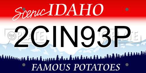 2CIN93P Idaho License Plate