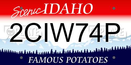 2CIW74P Idaho License Plate