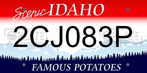 2CJ083P Idaho License Plate