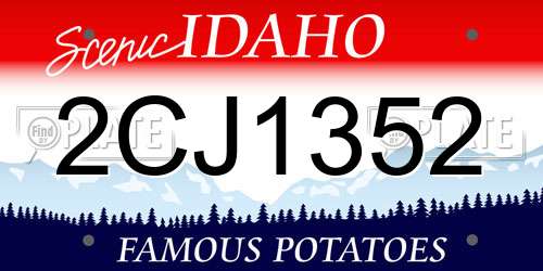 2CJ1352 Idaho License Plate