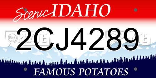 2CJ4289 Idaho License Plate