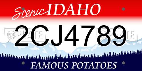 2CJ4789 Idaho License Plate