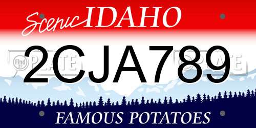 2CJA789 Idaho License Plate