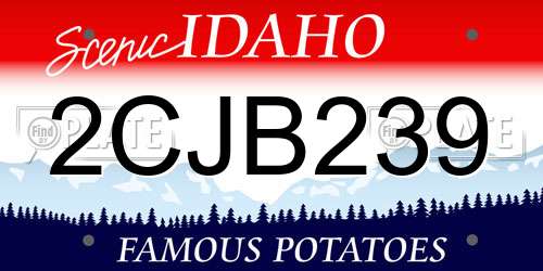 2CJB239 Idaho License Plate