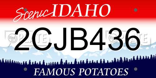 2CJB436 Idaho License Plate