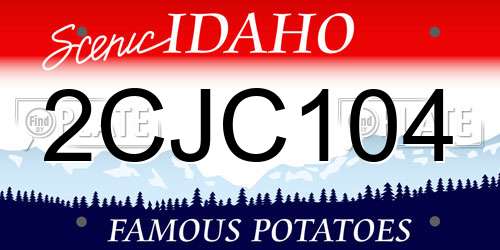 2CJC104 Idaho License Plate