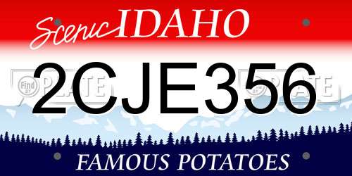 2CJE356 Idaho License Plate
