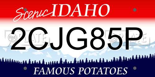 2CJG85P Idaho License Plate