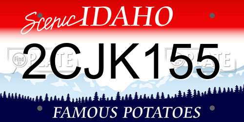 2CJK155 Idaho License Plate