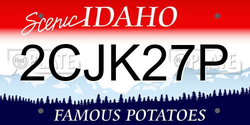 2CJK27P Idaho License Plate