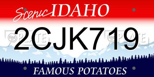 2CJK719 Idaho License Plate