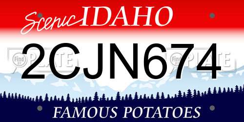 2CJN674 Idaho License Plate