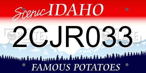 2CJR033 Idaho License Plate
