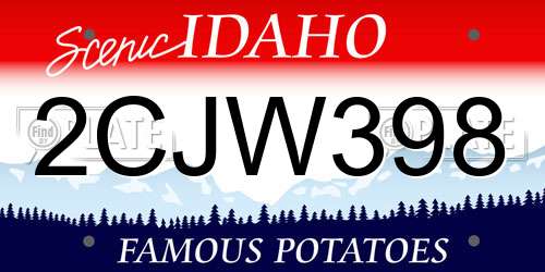 2CJW398 Idaho License Plate