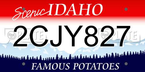 2CJY827 Idaho License Plate