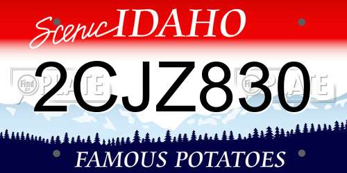2CJZ830 Idaho License Plate