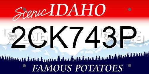2CK743P Idaho License Plate