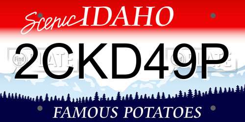 2CKD49P Idaho License Plate
