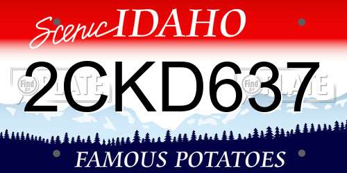 2CKD637 Idaho License Plate