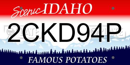 2CKD94P Idaho License Plate