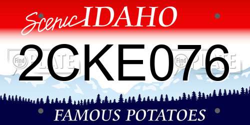 2CKE076 Idaho License Plate