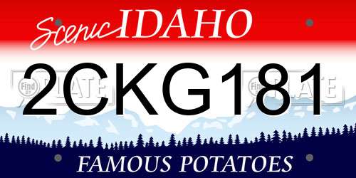 2CKG181 Idaho License Plate
