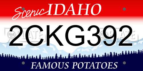 2CKG392 Idaho License Plate