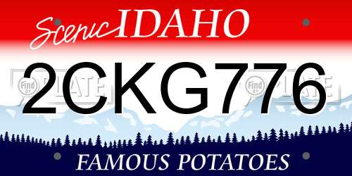 2CKG776 Idaho License Plate