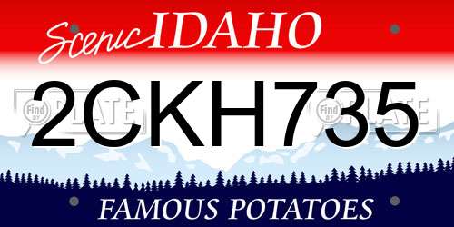 2CKH735 Idaho License Plate