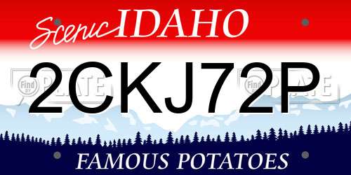 2CKJ72P Idaho License Plate