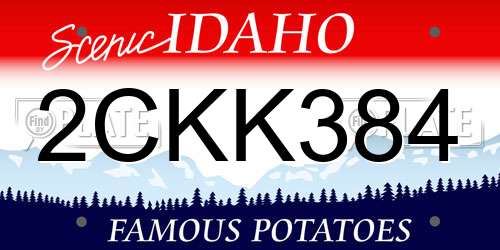 2CKK384 Idaho License Plate