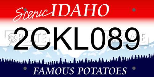 2CKL089 Idaho License Plate