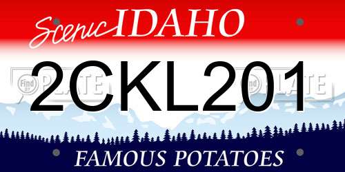 2CKL201 Idaho License Plate