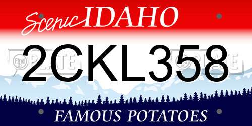 2CKL358 Idaho License Plate