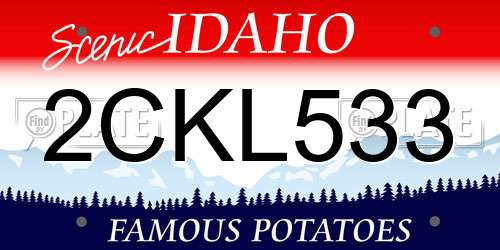 2CKL533 Idaho License Plate