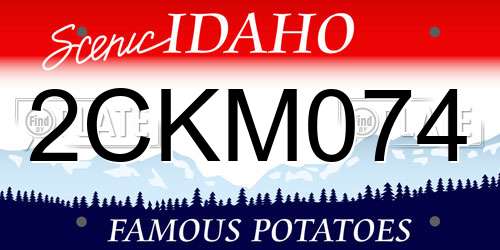 2CKM074 Idaho License Plate