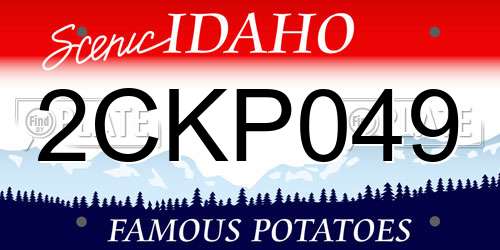 2CKP049 Idaho License Plate