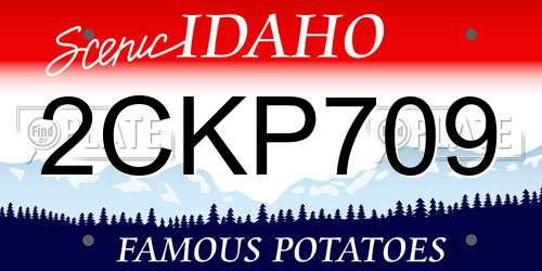 2CKP709 Idaho License Plate