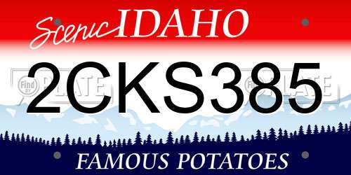 2CKS385 Idaho License Plate