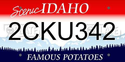 2CKU342 Idaho License Plate