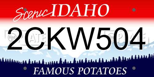 2CKW504 Idaho License Plate