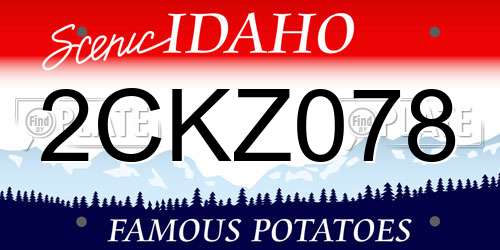 2CKZ078 Idaho License Plate