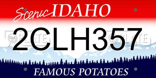2CLH357 Idaho License Plate