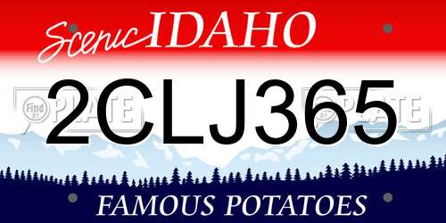 2CLJ365 Idaho License Plate