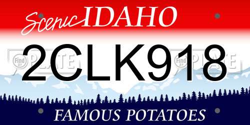 2CLK918 Idaho License Plate