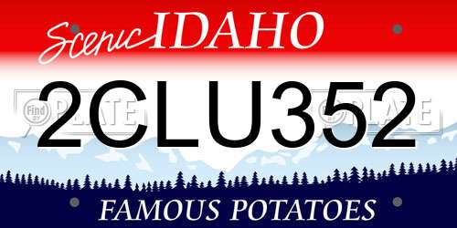 2CLU352 Idaho License Plate