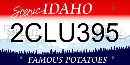 2CLU395 Idaho License Plate